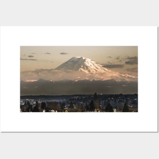 Mt. Rainier at Sunset from Seattle Posters and Art